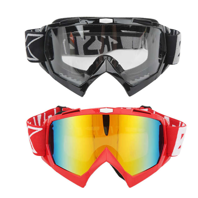 Adjustable Goggles Fallproof Waterproof Motorcycle Goggles Wear Resistant3 Layers Sponge Pad for Off Road Riding